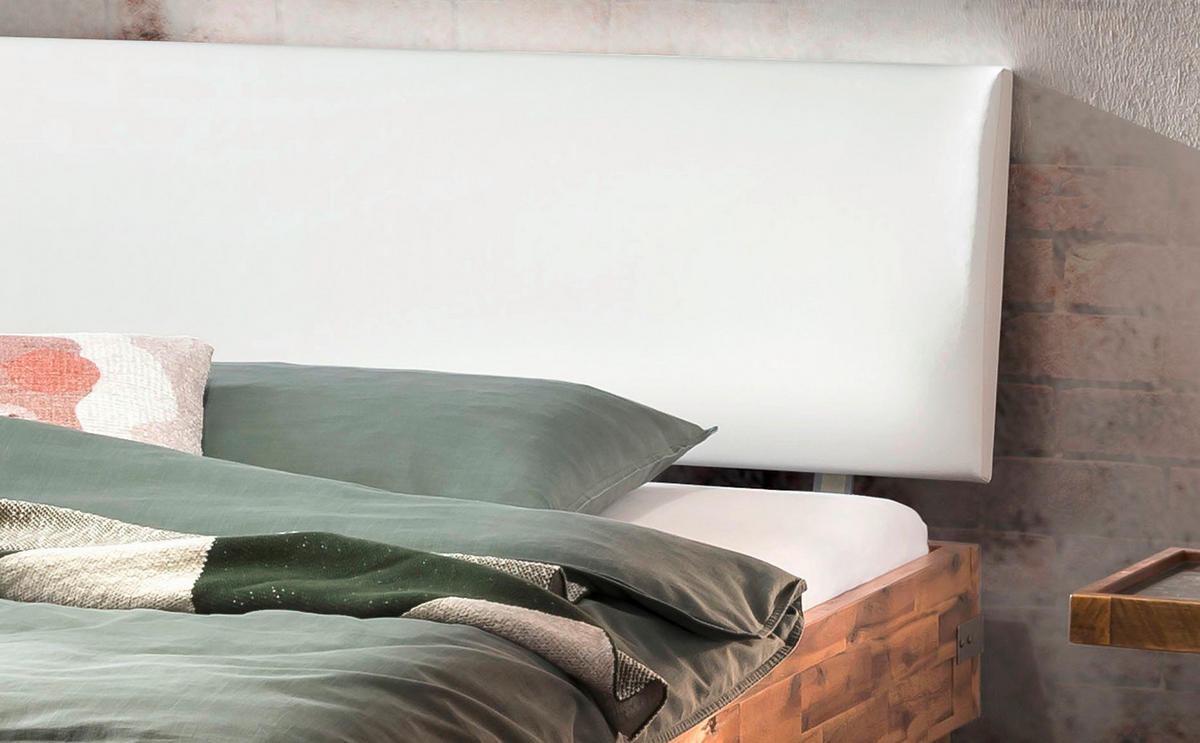 BETT 120/200 cm  in Braun, Weiß, Akaziefarben  - Braun/Weiß, Design, Holz (120/200cm) - Hasena