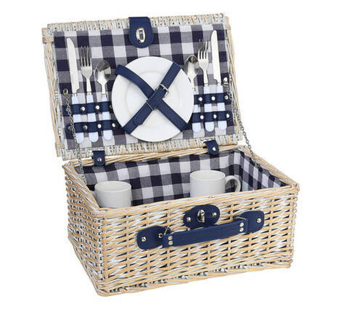 PIKNIKOVÁ SADA - biela, Basics, drevo (28.9/19/40cm)