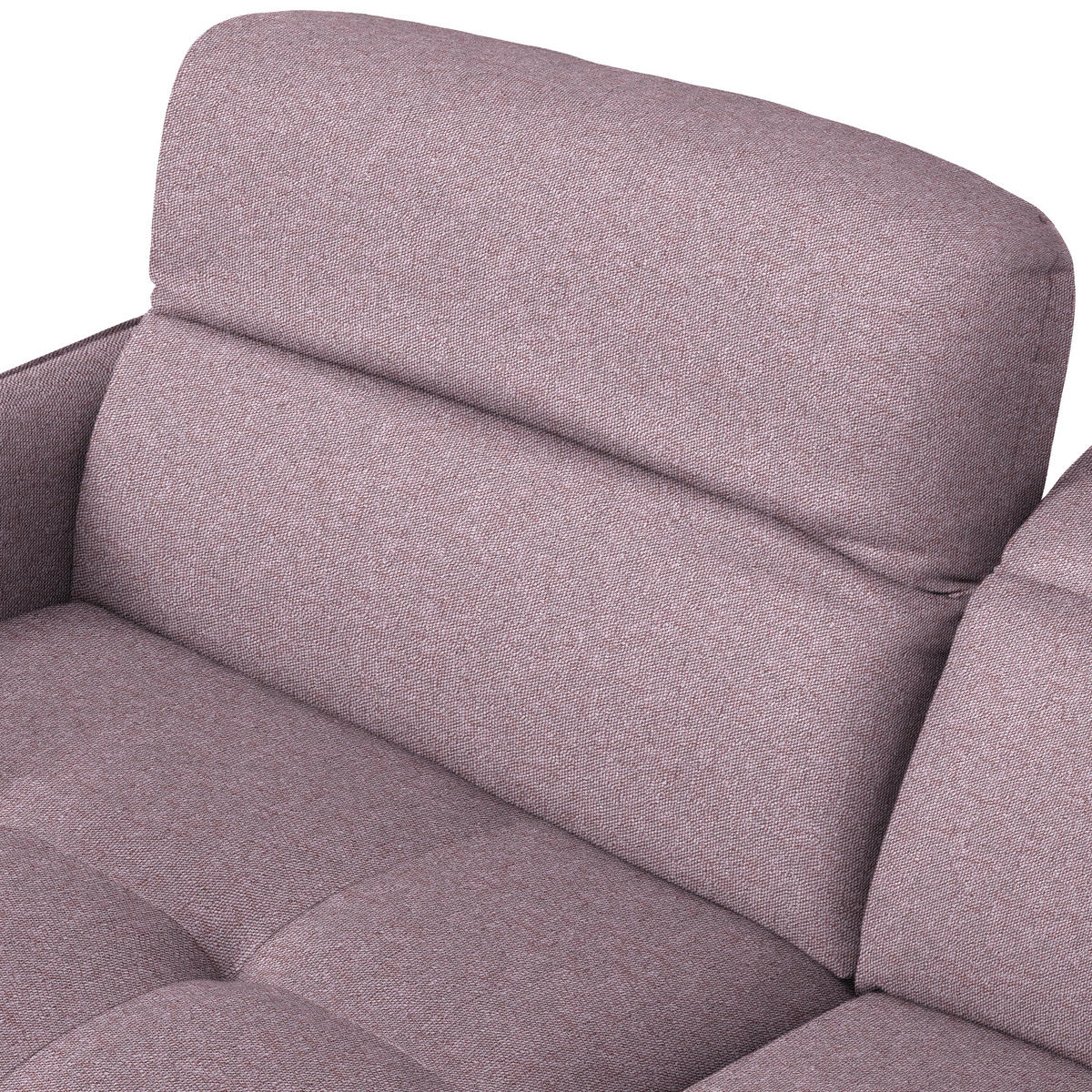 ECKSOFA Flachgewebe Altrosa  - Schwarz/Altrosa, Design, Textil/Metall (175/246cm) - Celina