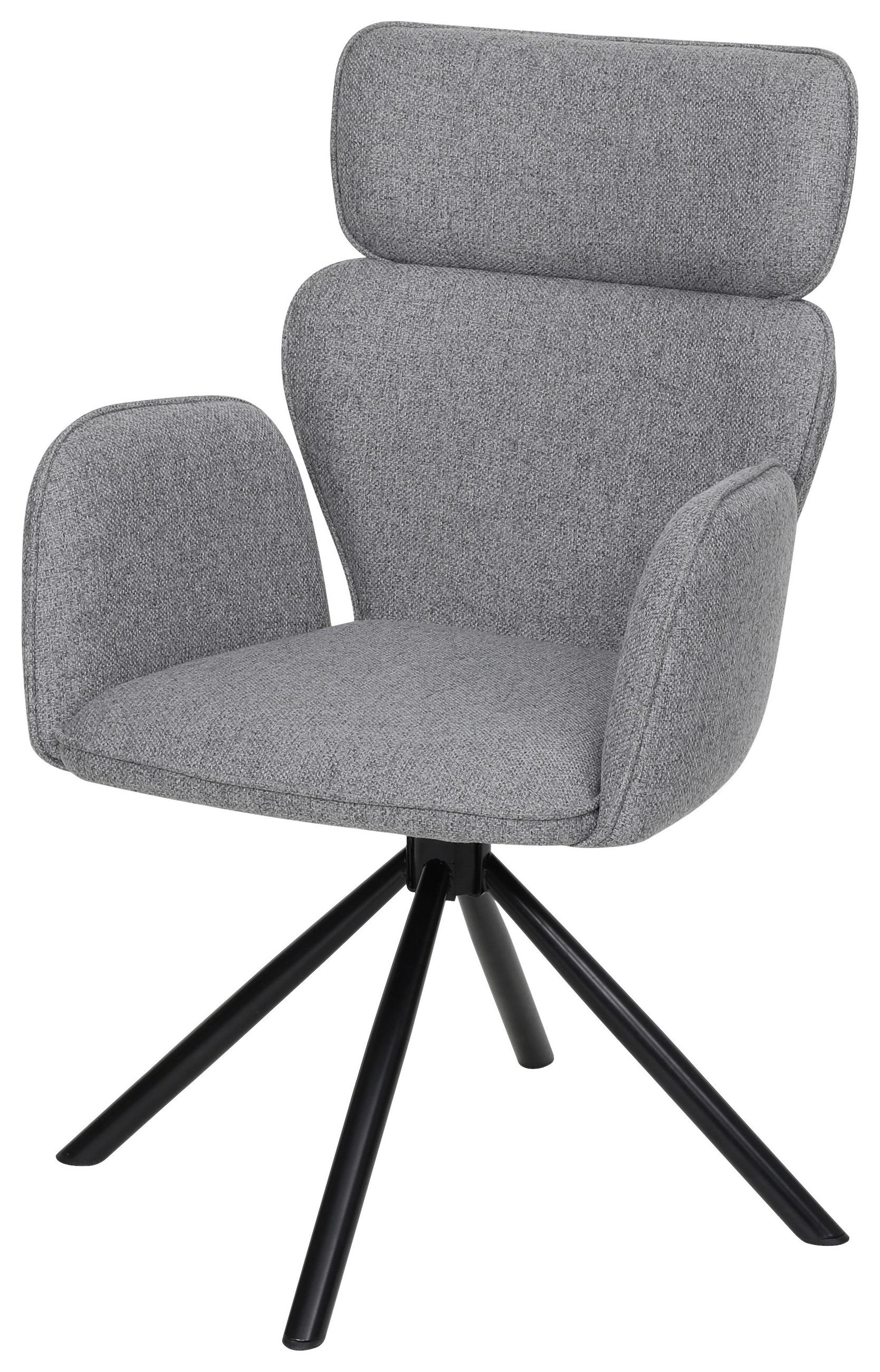 Armlehnstuhl Edda Leinenopitk Dunkelgrau B: 59cm