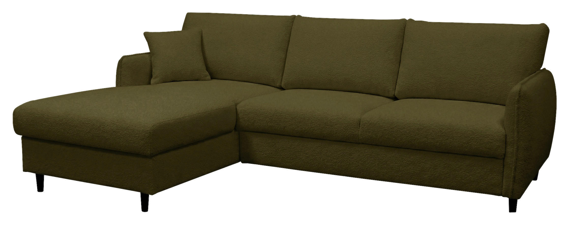 ECKSOFA LAPIT in Chenille Grün  170/240 cm  - Schwarz/Grün, Design, Holz/Textil (170/240cm) - MID.YOU
