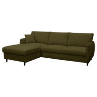ECKSOFA LAPIT in Chenille Grün  170/240 cm  - Schwarz/Grün, Design, Holz/Textil (170/240cm) - MID.YOU