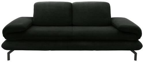 ZWEISITZER-SOFA mit Funktionen Webstoff Dunkelgrün  - Dunkelgrün/Schwarz, Design, Textil/Metall (204 (264)/83 (110)/98cm) - LOOKS by W.Joop
