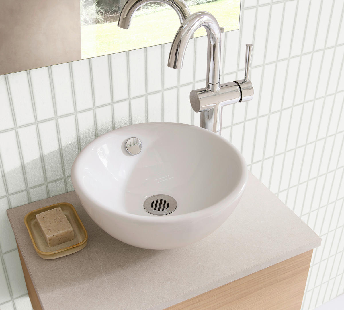 WASCHTISCHARMATUR 79011  - Chromfarben, Basics, Metall (5,5/37,5/18cm) - Schütte