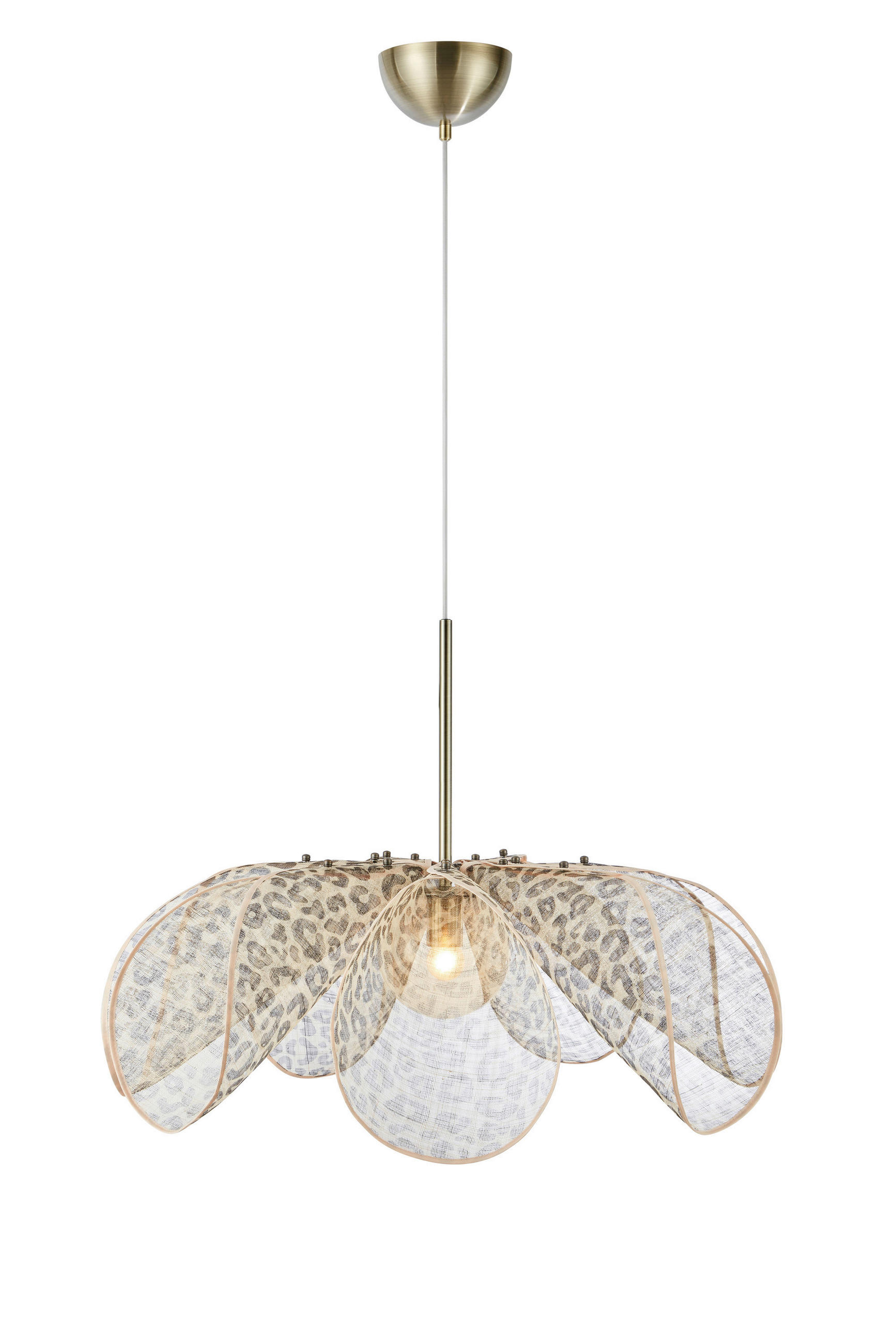 PENDELLEUCHTE Styrka 75/60/75 cm  - Beige/Messingfarben, Basics, Glas/Textil (75/60/75cm) - Markslöjd