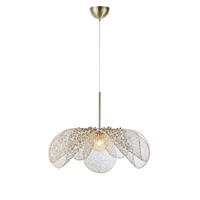 PENDELLEUCHTE Styrka 75/60/75 cm  - Beige/Messingfarben, Basics, Glas/Textil (75/60/75cm) - Markslöjd