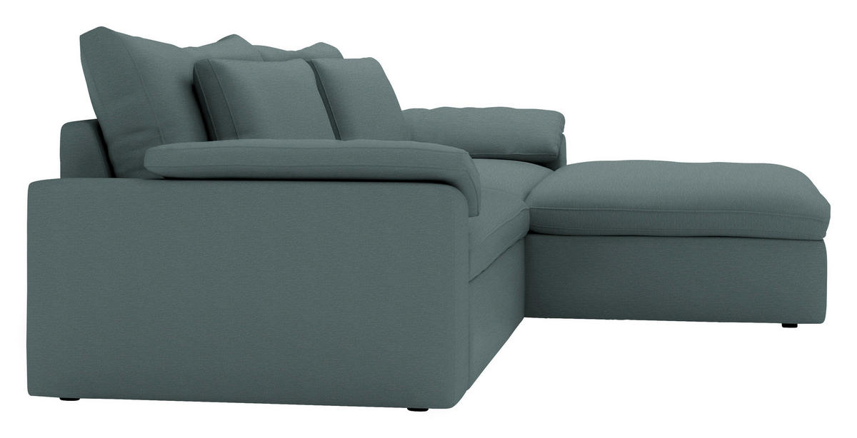 ECKSOFA  Chenille Blaugrau  - Blaugrau/Schwarz, Modern, Kunststoff/Textil (306/198cm) - Carryhome
