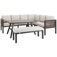 SET LOUNGE 16 piese  242/195 cm   - maro/bej, Design, plastic/metal (242/195cm) - Amatio