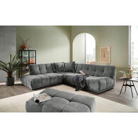 ECKSOFA Chenille Anthrazit  - Anthrazit/Schwarz, Modern, Kunststoff/Textil (250/284cm) - Livetastic