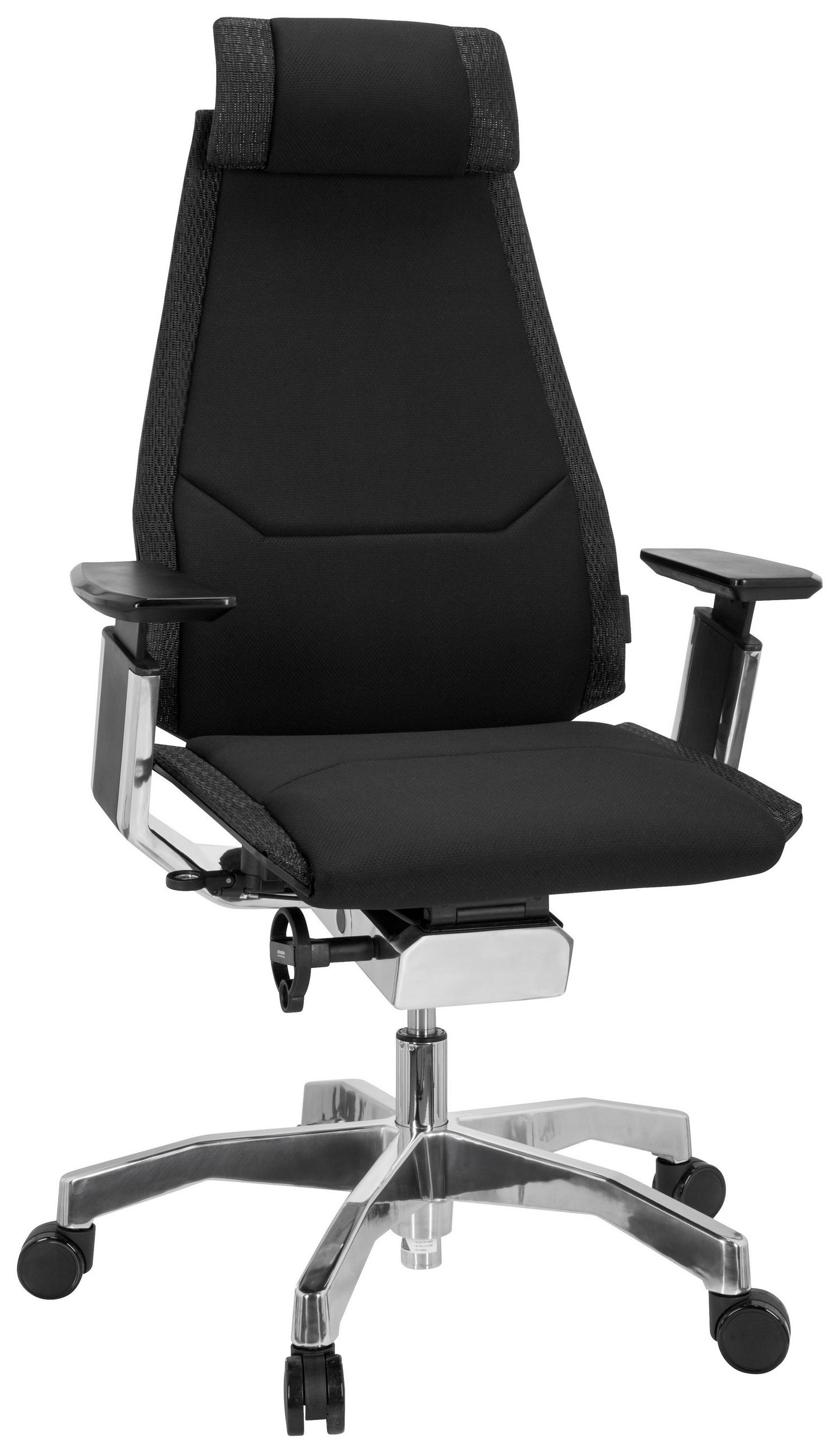 DREHSTUHL Flachgewebe Schwarz  - Silberfarben/Schwarz, Basics, Kunststoff/Textil (57/119/46cm) - MID.YOU