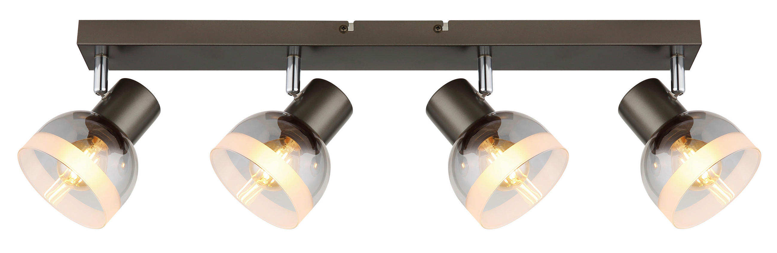 STRAHLER Kairo 56/10/14 cm  - Chromfarben/Schwarzchrom, Design, Glas/Metall (56/10/14cm) - Globo