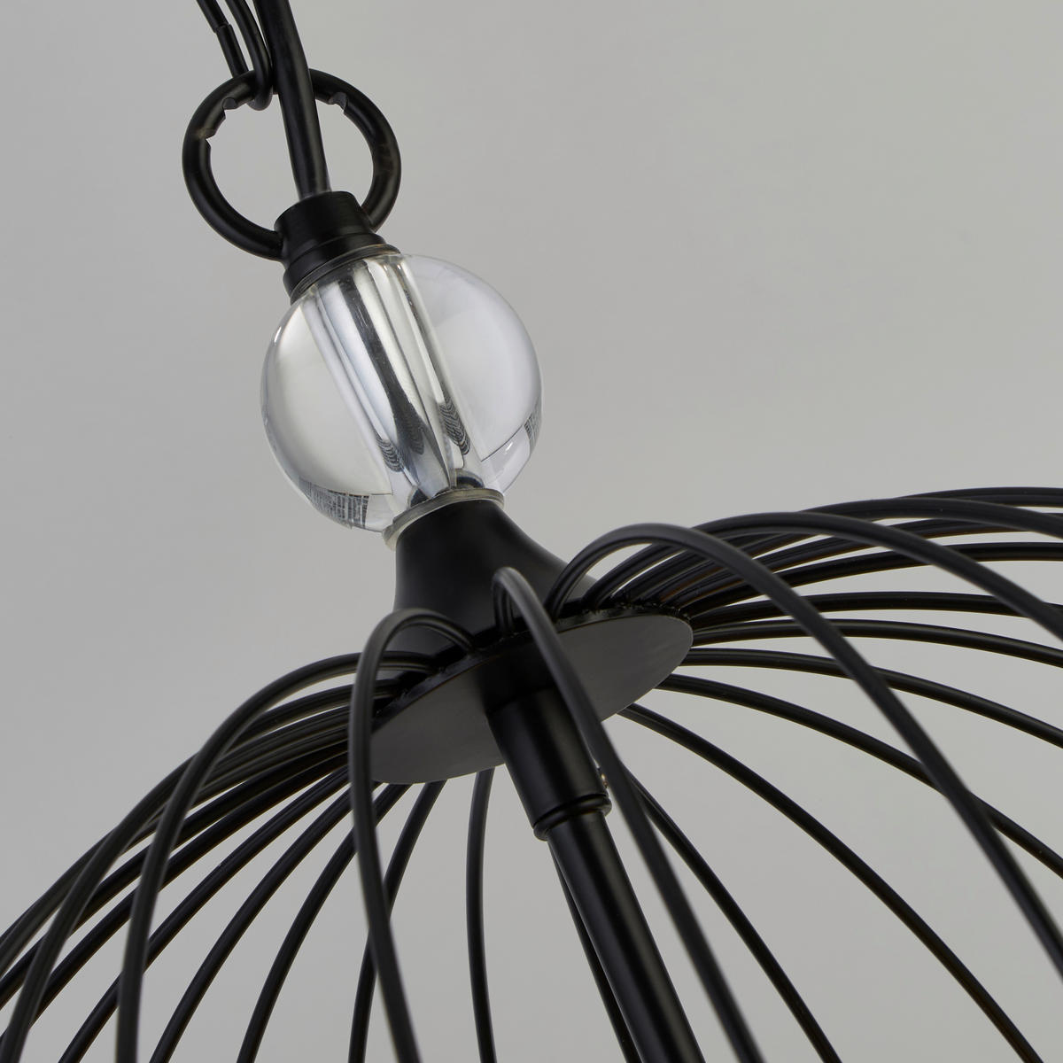 KRISTALL-HÄNGELEUCHTE 36/150 cm   - Schwarz, Design, Glas/Metall (36/150cm)