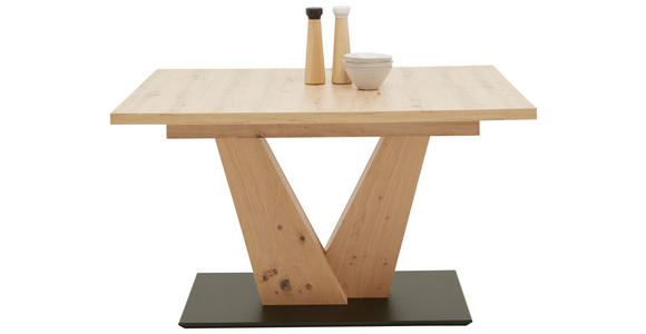 ESSTISCH 130-178/90/75 cm Holzwerkstoff Schwarz, Eichefarben rechteckig  - Eichefarben/Schwarz, Design, Holzwerkstoff (130-178/90/75cm) - Dieter Knoll