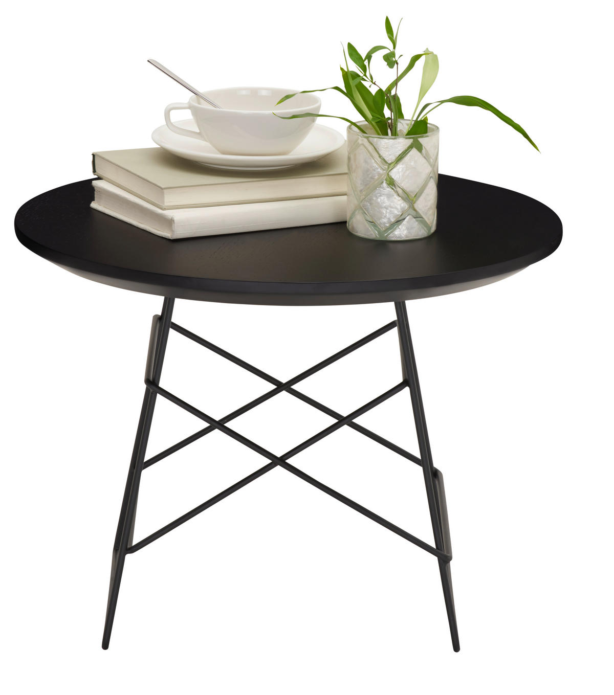 COUCHTISCH 45/45/32,5 cm rund Schwarz  - Schwarz, Design, Holz/Metall (45/45/32,5cm) - Innovation