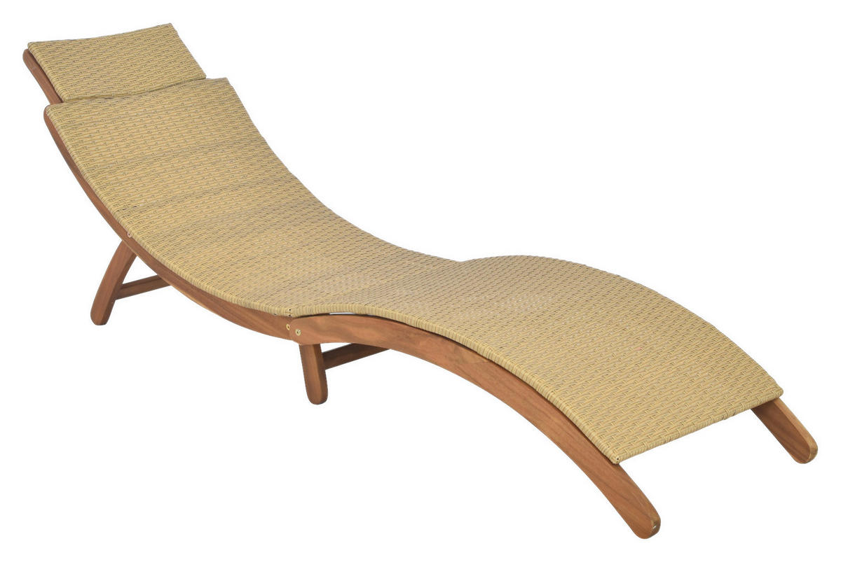 GARTENLIEGE 183/60/54 cm Akazie  - Naturfarben, MODERN, Holz/Kunststoff (183/60/54cm) - Gardenson