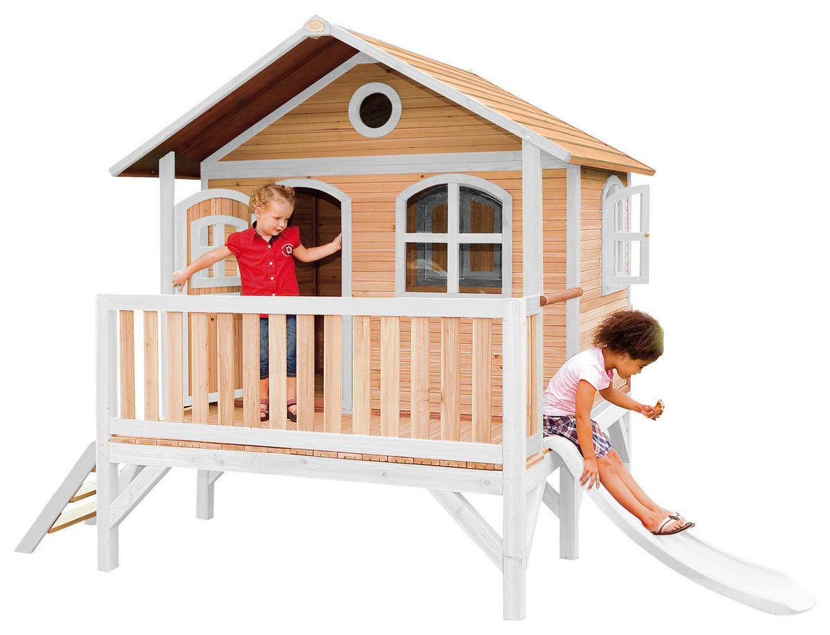 SPIELHAUS 349/233/212 cm  - Weiss/Rot, Konventionell, Holz/Kunststoff (349/233/212cm)