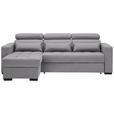 ECKSOFA Graubraun Webstoff  - Graubraun/Schwarz, Design, Kunststoff/Textil (179/240cm) - Carryhome