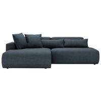 ECKSOFA ARTE Dunkelblau Chenille  - Schwarz/Dunkelblau, Design, Kunststoff/Textil (160/284cm) - Livetastic