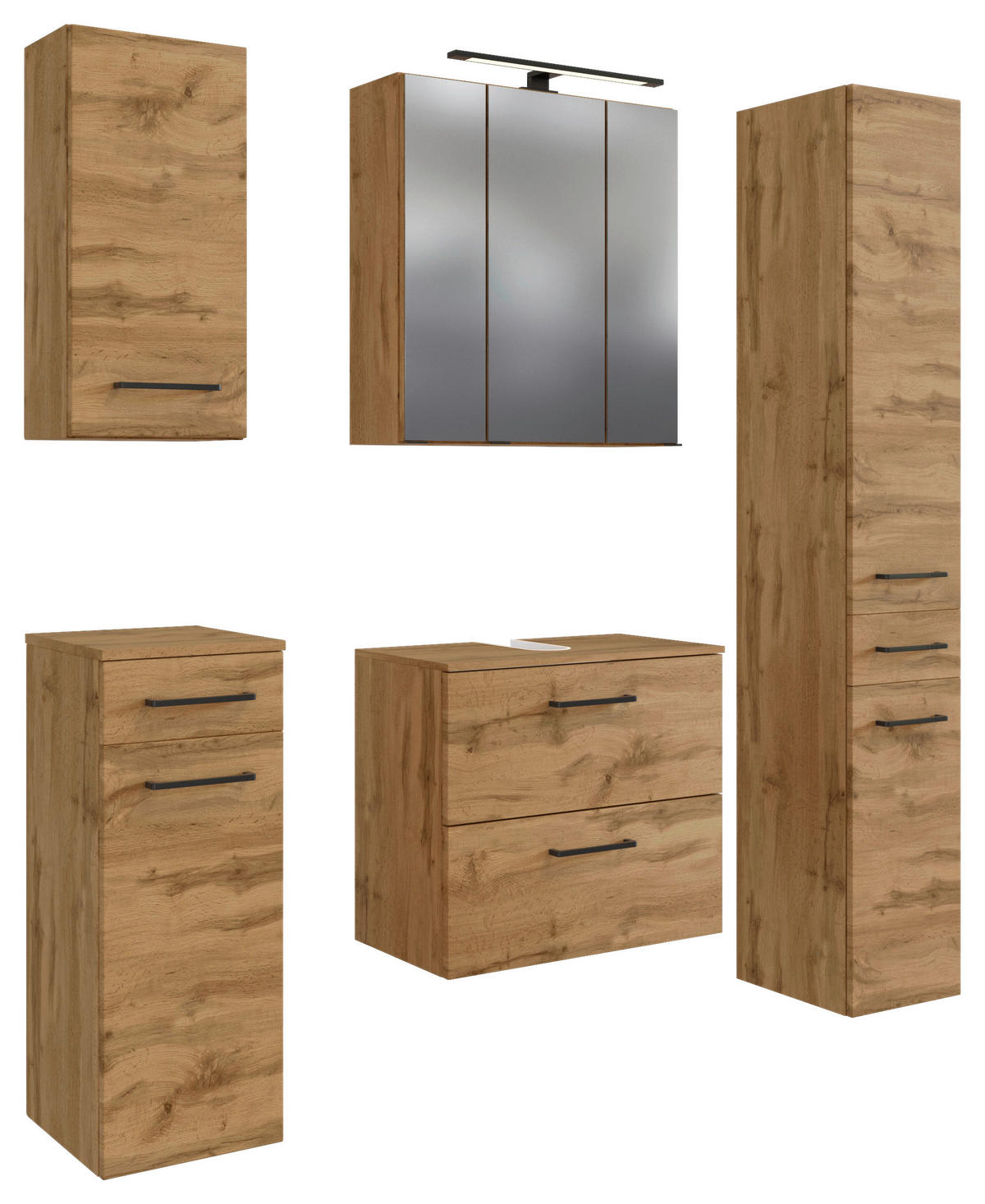 BADEZIMMER  in 120 cm  - Eichefarben, MODERN, Holzwerkstoff (120cm) - Held