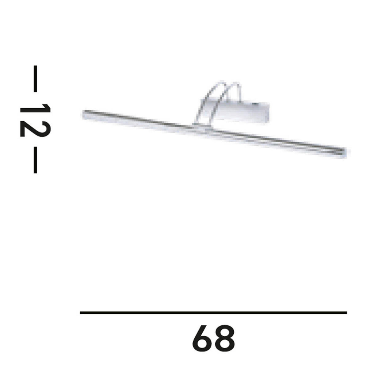 LED-BILDERLEUCHTE 68/12/20 cm   - Chromfarben, KONVENTIONELL, Kunststoff/Metall (68/12/20cm)