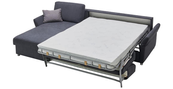ECKSOFA in Flachgewebe Anthrazit 176/285 cm - Chromfarben/Anthrazit, KONVENTIONELL, Textil/Metall (176/285cm) - Novel