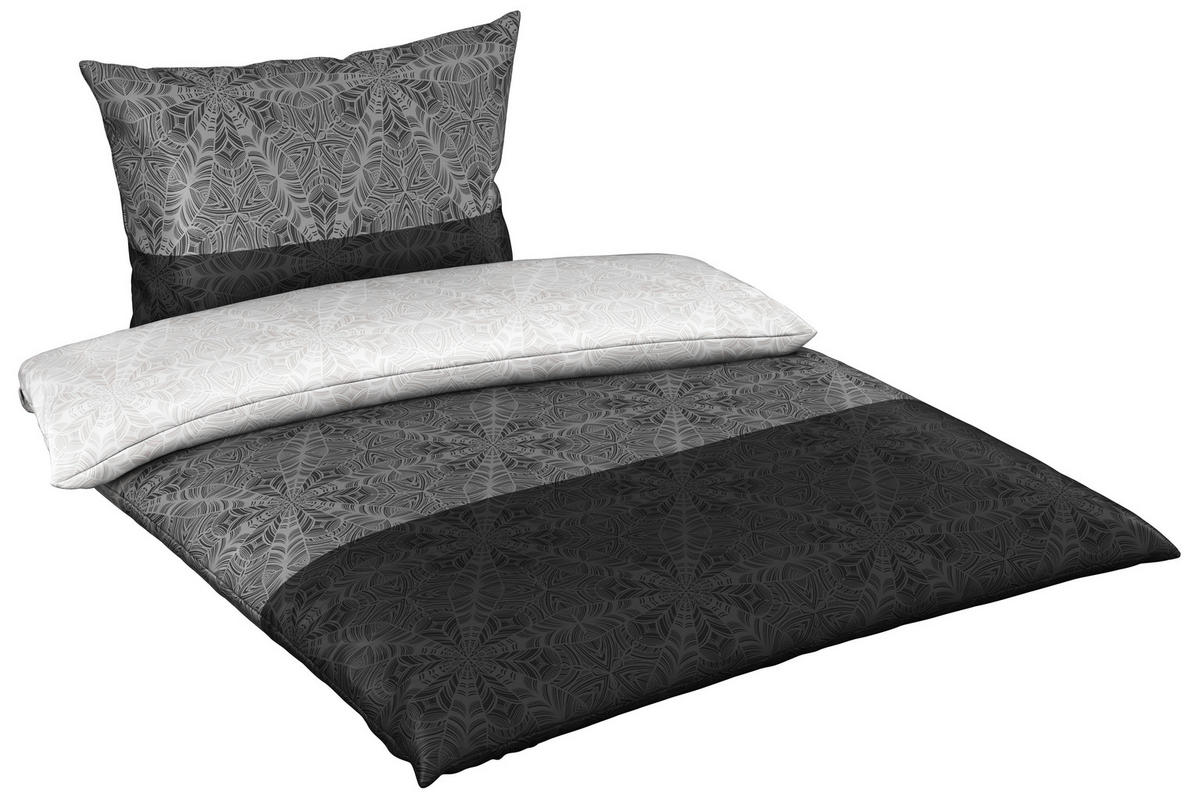 POSTEĽNÁ BIELIZEŇ, satén, čierna, 140/200 cm - čierna, Konventionell, textil (140/200cm) - Esposa