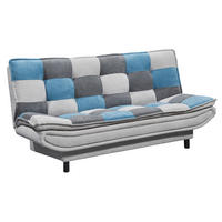 SCHLAFSOFA  in Mikrovelours Blau, Silberfarben, Dunkelgrau  - Blau/Dunkelgrau, Basics, Kunststoff/Textil (188/90/89cm) - MID.YOU