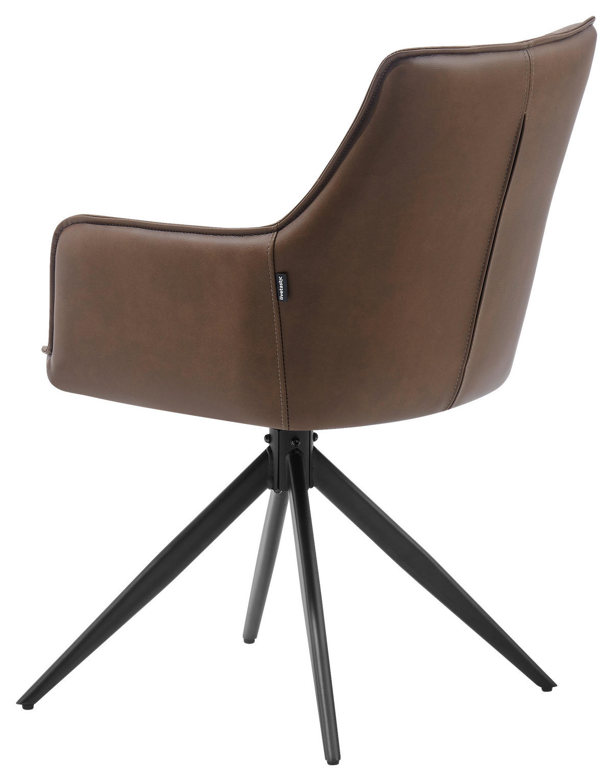 STOLICA S NASLONOM ZA RUKE  smeđa, crna  drvo, metal, tekstil      - smeđa/crna, Moderno, drvo/metal (58/87/61,5cm) - Livetastic
