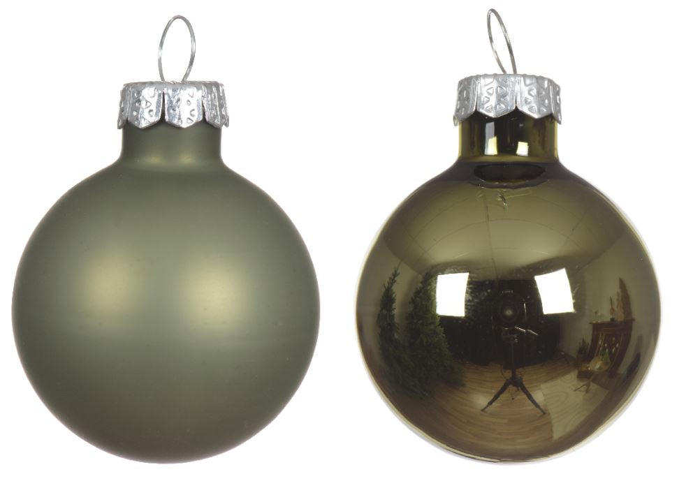 CHRISTBAUMKUGEL-SET 3,50 cm 16-teilig  - Dunkelgrün, KONVENTIONELL, Glas (3,50cm)