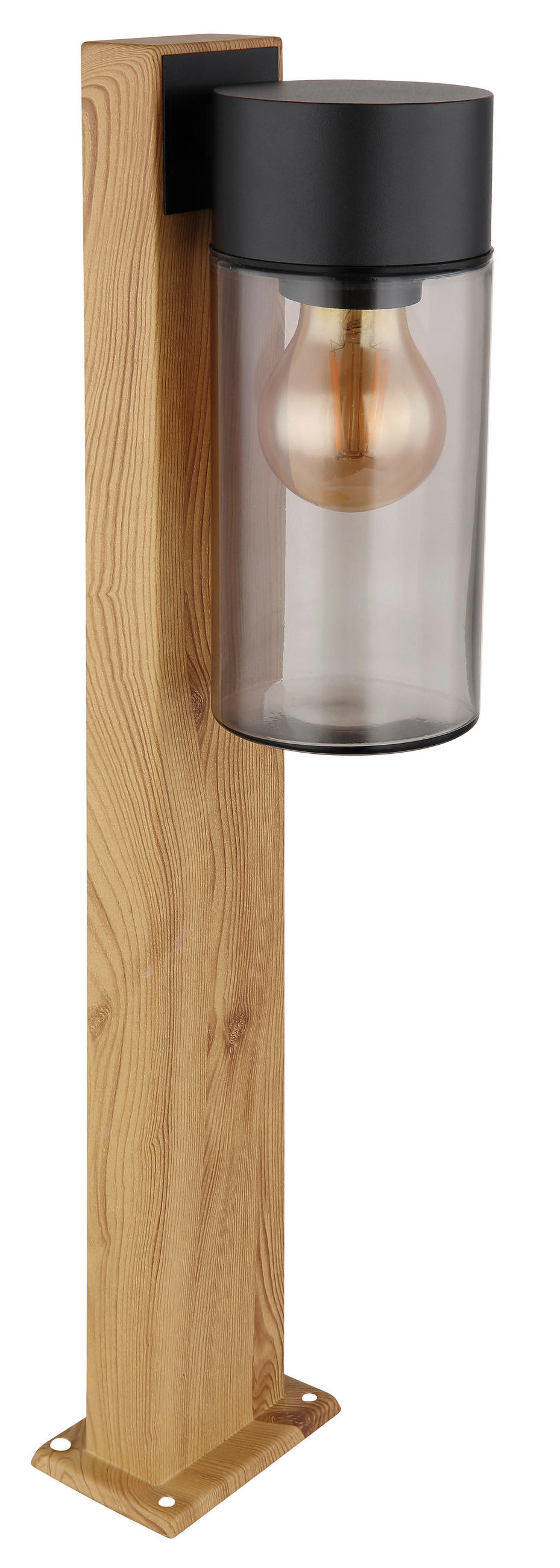 AUSSENLEUCHTE - Schwarz, Natur, Glas/Metall (9/14,5/50cm) - Globo