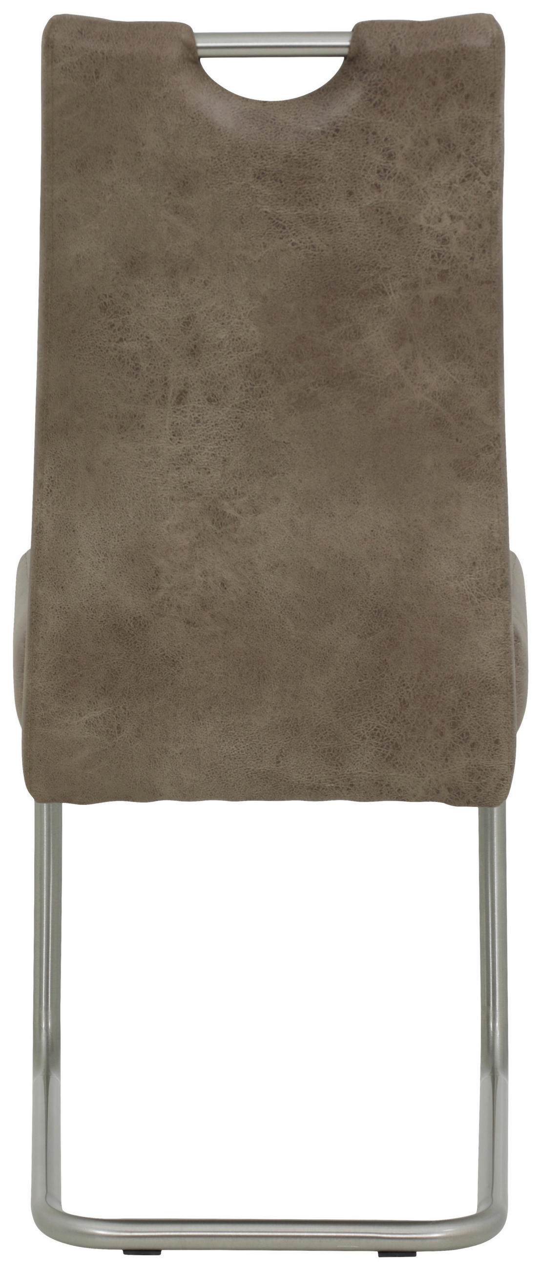 SCHWINGSTUHL-SET 4 Stück  in Edelstahl Mikrofaser  - Schlammfarben/Edelstahlfarben, MODERN, Textil/Metall (43/99/58cm) - MID.YOU