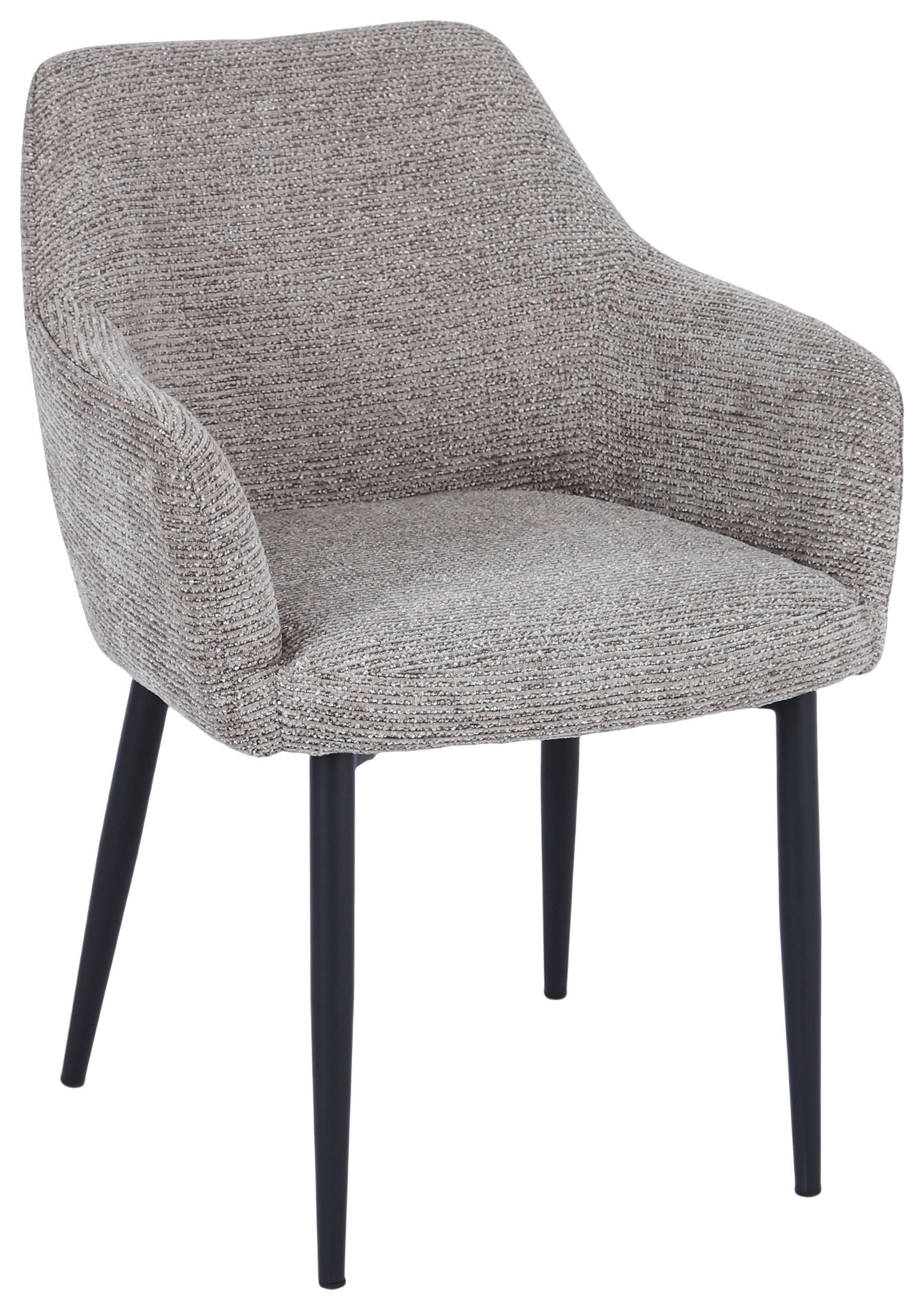 ARMLEHNSTUHL   Chenille  Schwarz, Beige  - Beige/Schwarz, MODERN, Holz/Textil (58/85/60cm) - MID.YOU