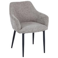 ARMLEHNSTUHL   Chenille  Schwarz, Beige  - Beige/Schwarz, MODERN, Holz/Textil (58/85/60cm) - MID.YOU