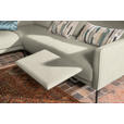 ECKSOFA in Flachgewebe, Struktur Creme  - Anthrazit/Creme, Design, Textil/Metall (254/230cm) - Ambiente