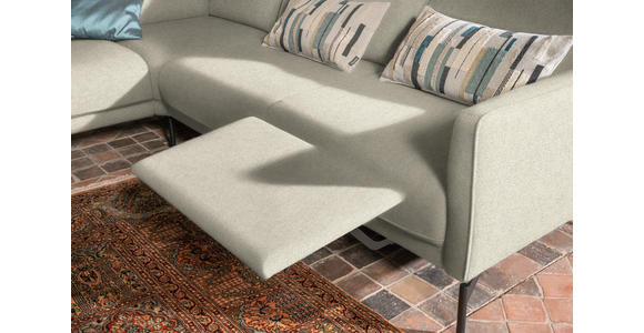 ECKSOFA in Flachgewebe, Struktur Creme  - Anthrazit/Creme, Design, Textil/Metall (254/230cm) - Ambiente