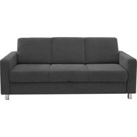 3-SITZER-SOFA Flachgewebe Dunkelgrau  - Chromfarben/Dunkelgrau, Design, Textil/Metall (195/83/85cm) - Xora