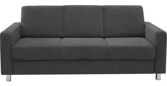 3-SITZER-SOFA  in Flachgewebe Dunkelgrau  - Chromfarben/Dunkelgrau, Design, Textil/Metall (195/83/85cm) - Xora
