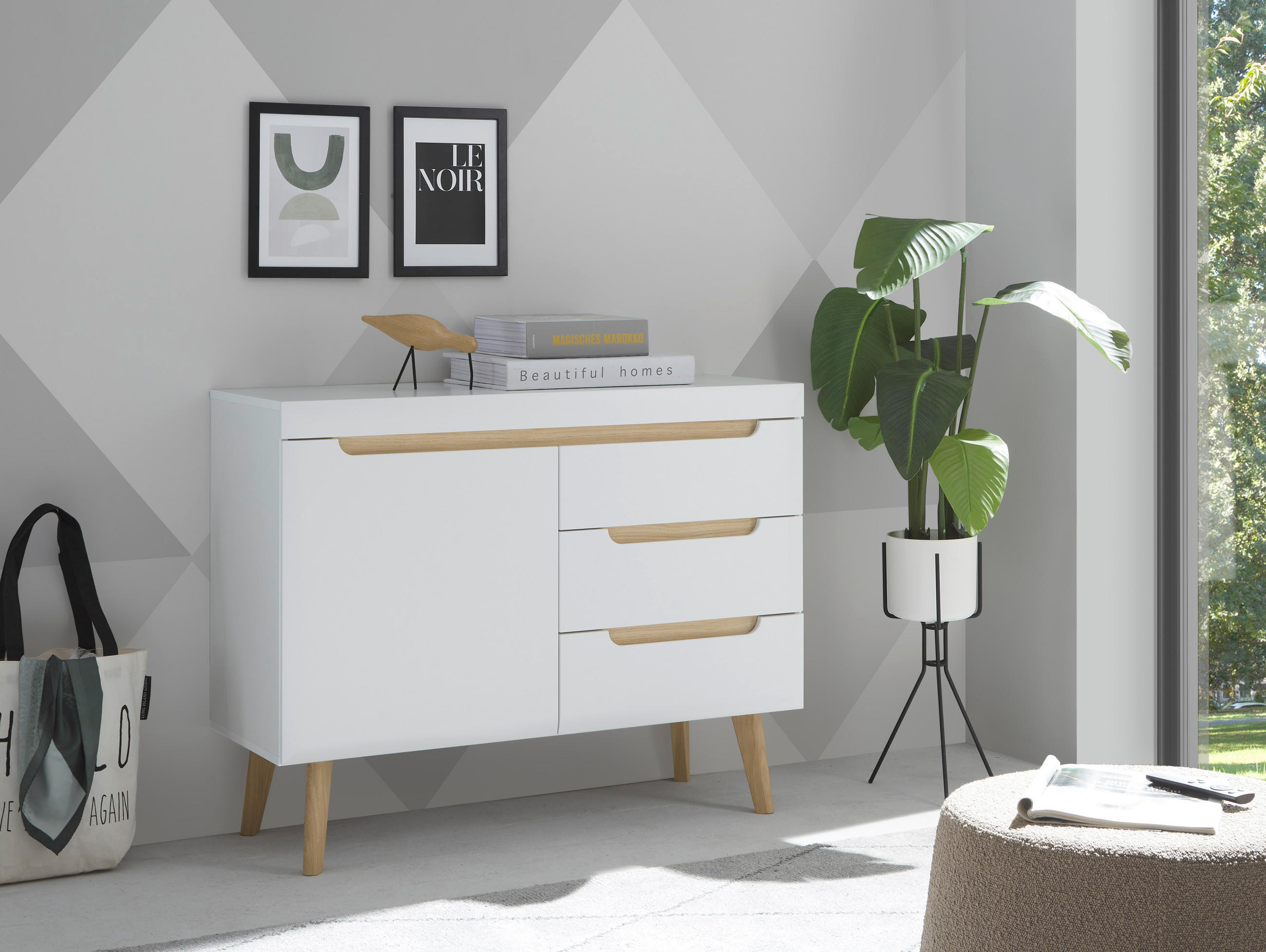 SIDEBOARD  in 107/83/40 cm  - Eichefarben/Weiß, Design, Holzwerkstoff (107/83/40cm) - MID.YOU