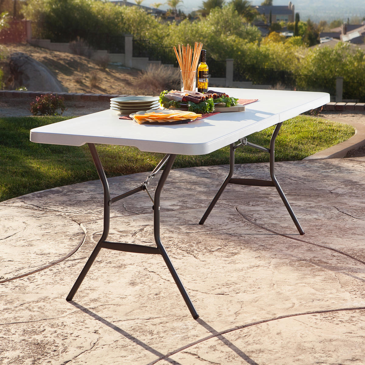 GARTENKLAPPTISCH 183/76/74 cm  - Weiß, KONVENTIONELL, Kunststoff (183/76/74cm)