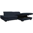 ECKSOFA  in Mikrofaser Dunkelgrau  290/198 cm  - Dunkelgrau/Schwarz, Design, Textil/Metall (290/198cm) - Xora