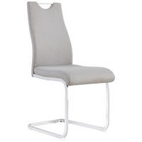 STOLICA  svijetlo siva, bež  metal, tekstil      - bež/boje kroma, Design, metal/tekstil (44/98/57cm) - Xora