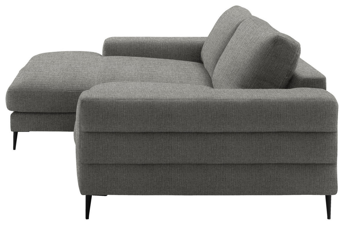 ECKSOFA in Flachgewebe Hellgrau  - Hellgrau/Schwarz, Design, Textil/Metall (177/253cm) - Dieter Knoll