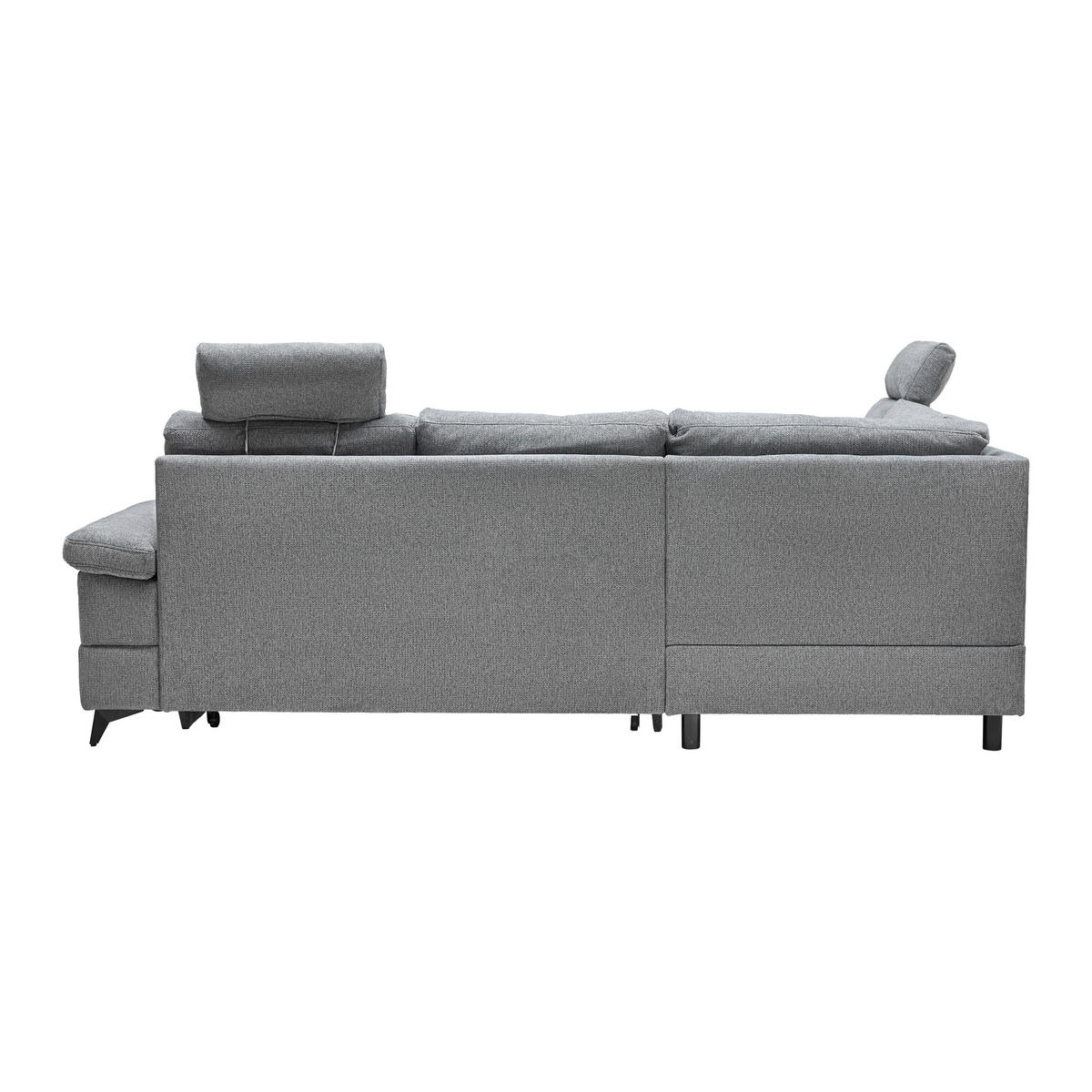 ECKSOFA Webstoff Grau  - Schwarz/Grau, Modern, Textil/Metall (189/87-103/250cm) - MID.YOU