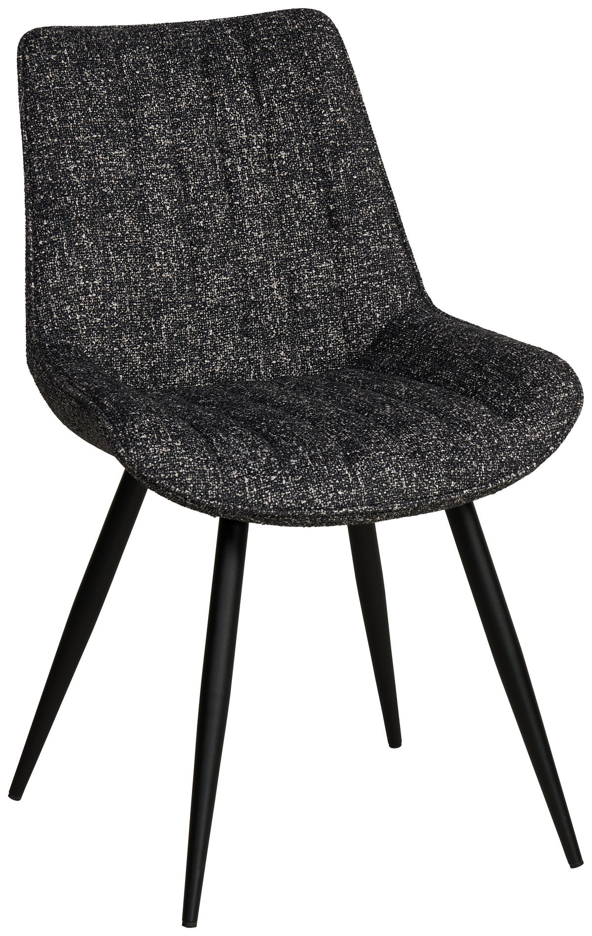 STUHL  in Eisen Leinenoptik Holz, Metall, Textil  - Anthrazit/Schwarz, KONVENTIONELL, Holz/Textil (54/88/61,5cm) - MID.YOU