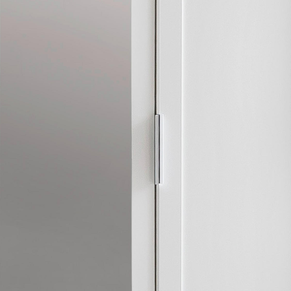 DREHTÜRENSCHRANK 135/210/59 cm 3-türig Weiß  - Silberfarben/Weiß, KONVENTIONELL, Glas/Holzwerkstoff (135/210/59cm) - MID.YOU