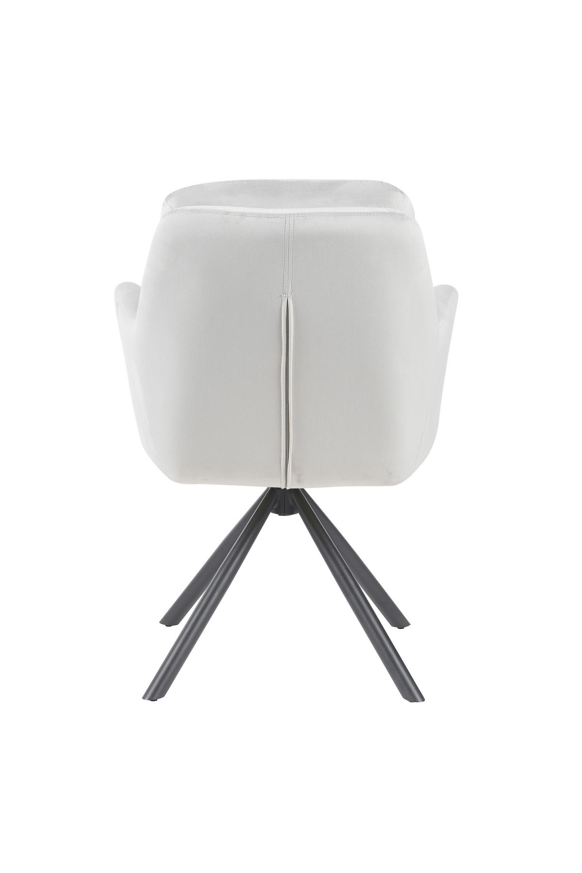 ARMLEHNSTUHL-SET 2 Stück Sitzfläche 360° drehbar, inklusive Armlehnen Samt, Velours  - Hellgrau/Schwarz, MODERN, Textil/Metall (63/89/70cm) - MID.YOU