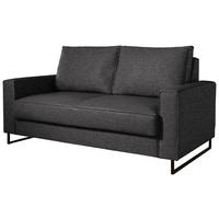 SCHLAFSOFA  in Flachgewebe Anthrazit  - Anthrazit/Schwarz, Design, Textil/Metall (174/90/95cm) - Bali
