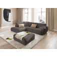 ECKSOFA  in Chenille Dunkelbraun  224/307 cm  - Dunkelbraun/Schwarz, KONVENTIONELL, Kunststoff/Textil (224/307cm) - Hom`in