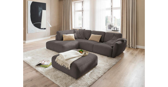 ECKSOFA  in Chenille Dunkelbraun  224/307 cm  - Dunkelbraun/Schwarz, KONVENTIONELL, Kunststoff/Textil (224/307cm) - Hom`in