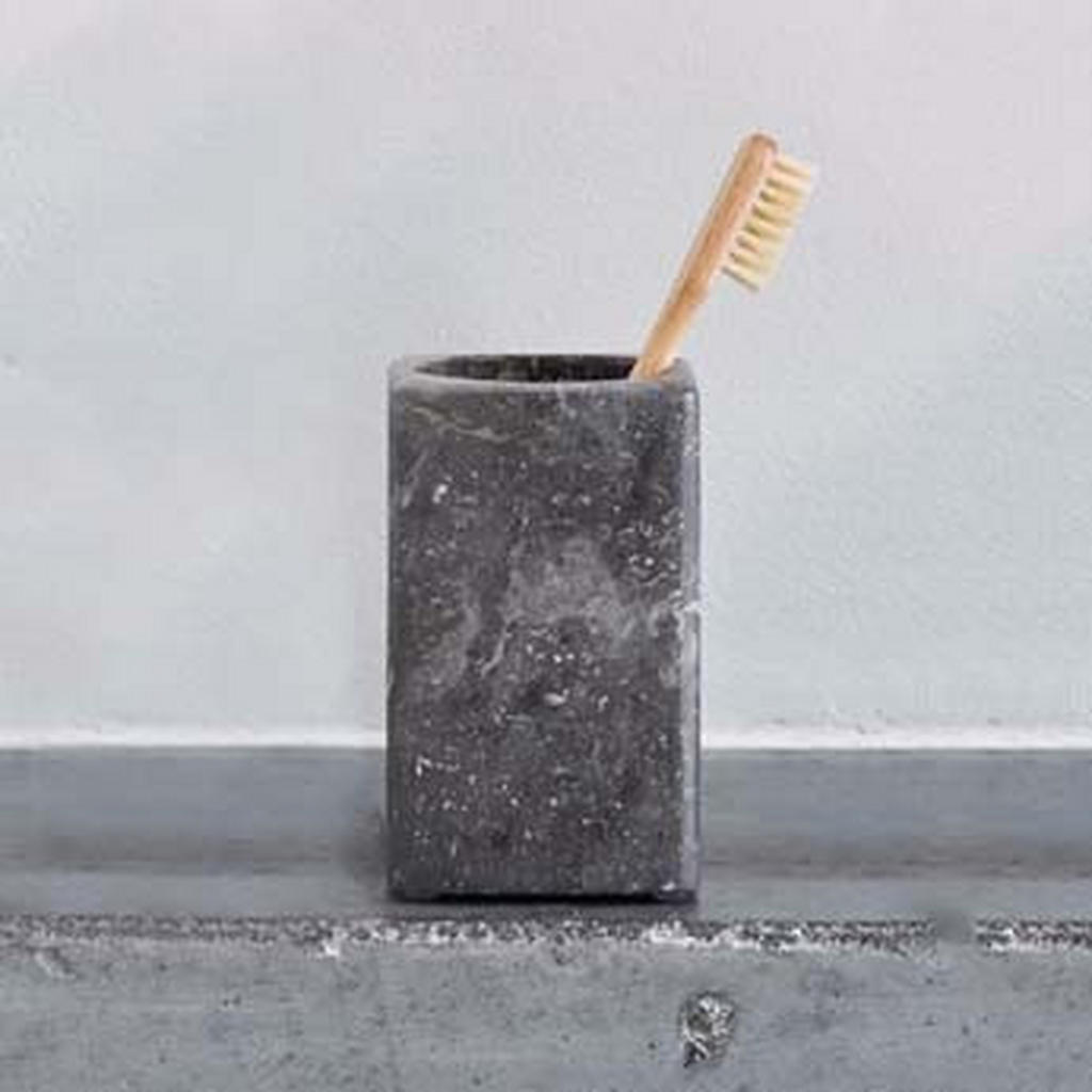 Thumbnail - Aquanova Zahnbürstenhalter Hammam, Dunkelgrau, Grau, Stein, 6.7x10.5x6.7 cm, Badaccessoires, Waschplatzzubehör, Zahnputz...